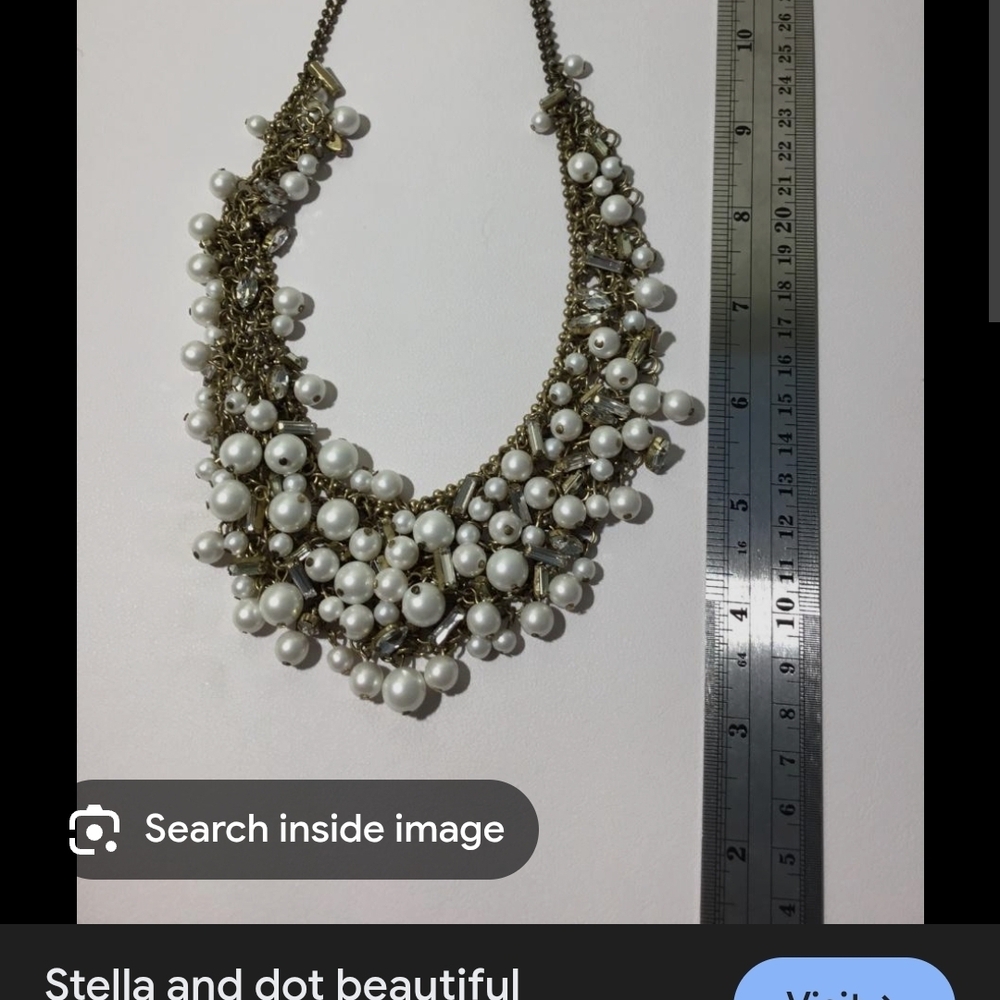 Stella & Dot Gold and White Pearl Necklace